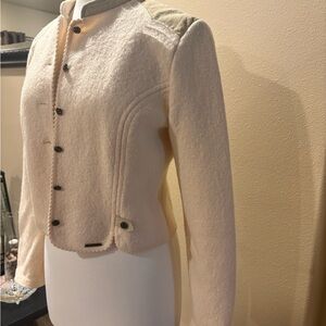 Chic Cream Women's Wool and suede Jacket